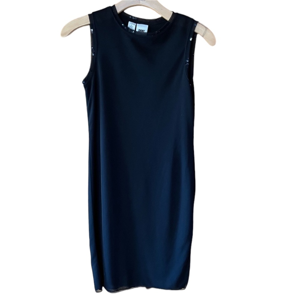 Vintage DKNY Black,‎ Sequin Trim Shift Dress